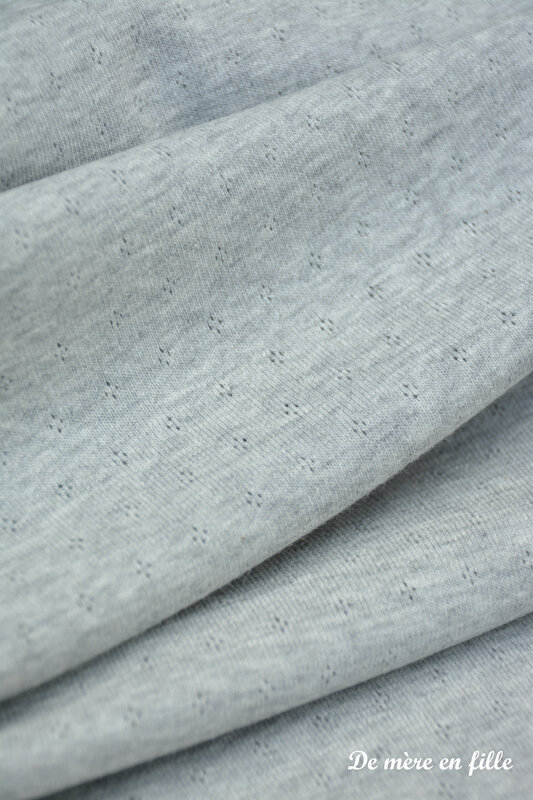 jersey gris motif fleurs