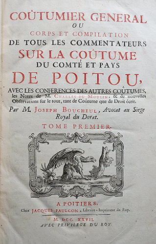 La coutume de Poitou imprimée en 1486