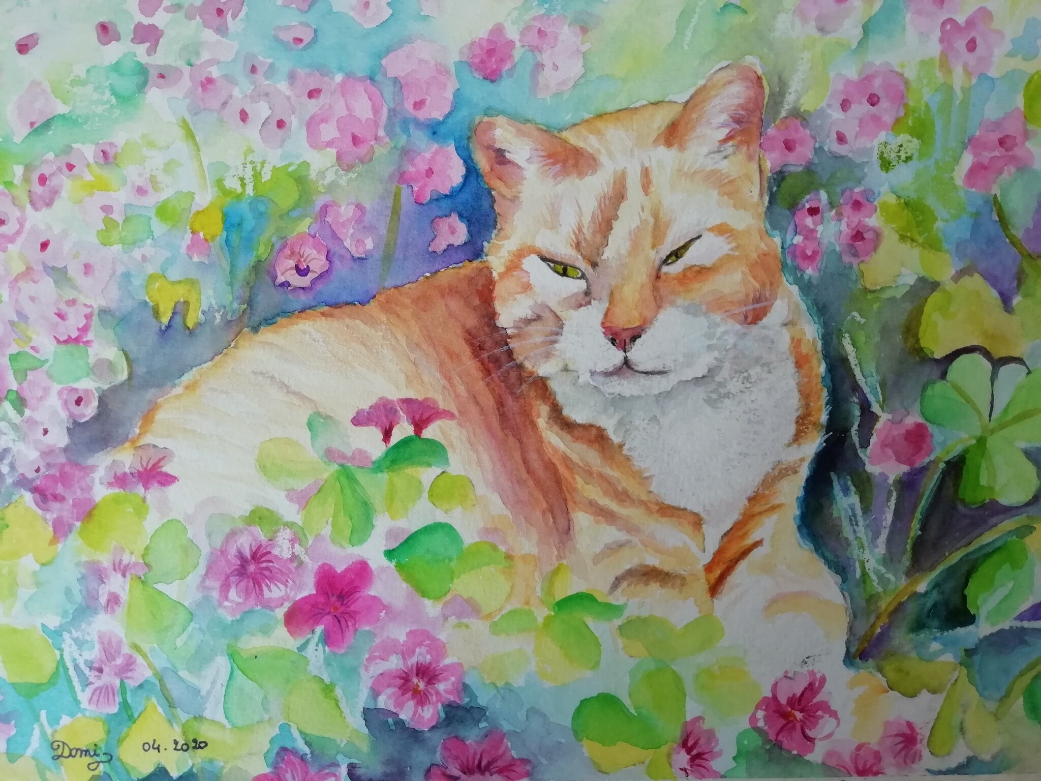 Mon Chat Tigrou A L Aquarelle Domi Dessins Et Peintures