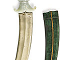 A mughal jade-hilted dagger (khanjar) and scabbard, india, 18th century