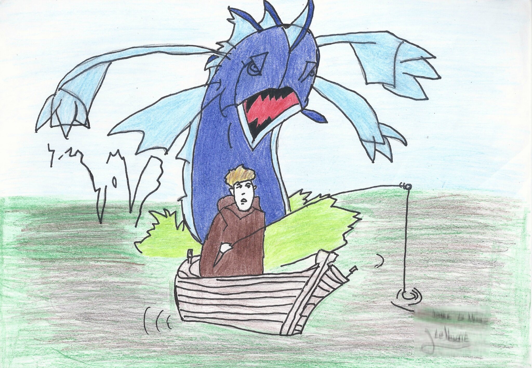 Le Monstre Des Mers Dessin Animé Voilà un monstre des mers. J'espère qu'il vous - Les Dessins De JoJo