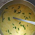 Soupe froide poireaux curry coco 