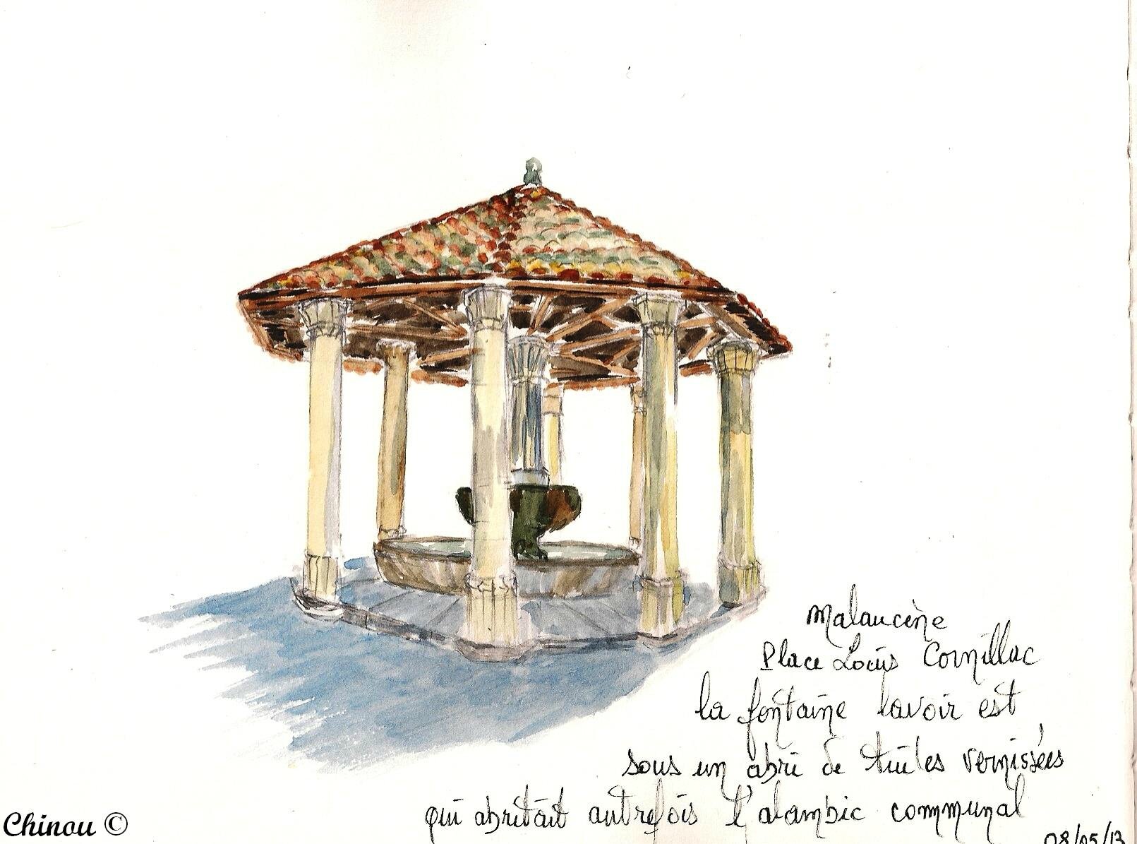  Malaucène : Fontaine lavoir place Louis Cornillac