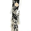 A callot soeurs couture blonde and black lace evening gown, early 1930s