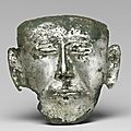 Funerary mask, liao dynasty, late 10th - early 12th century, silver
