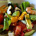 Salade estivale : crevettes mangue