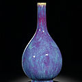 A fine and large flambé-glazed bottle vase, seal mark and period of qianlong (1736-1795)