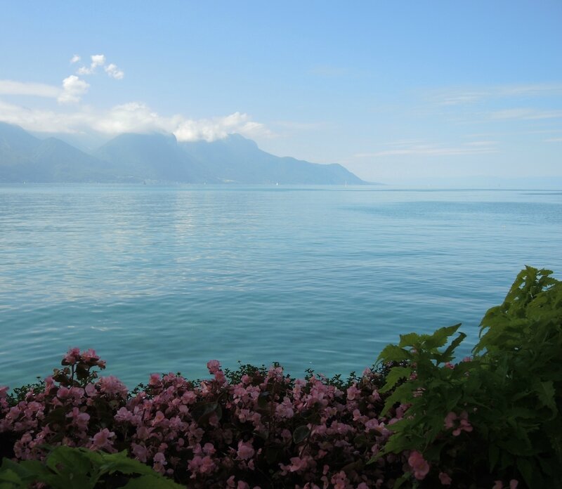 Montreux, lac Léman et fleurs