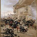 Grolleron, contre-attaque d'infanterie dans un village, 1870