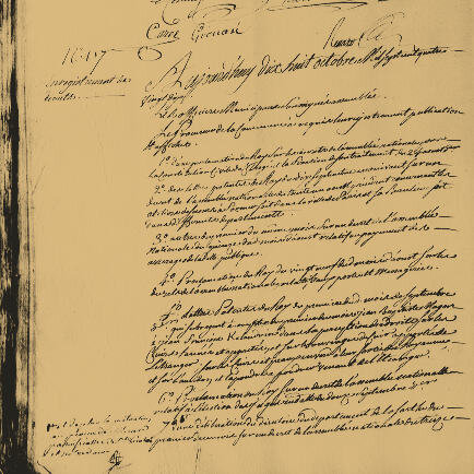 Le 18 octobre 1790 à Mamers : enregistrement de lois.