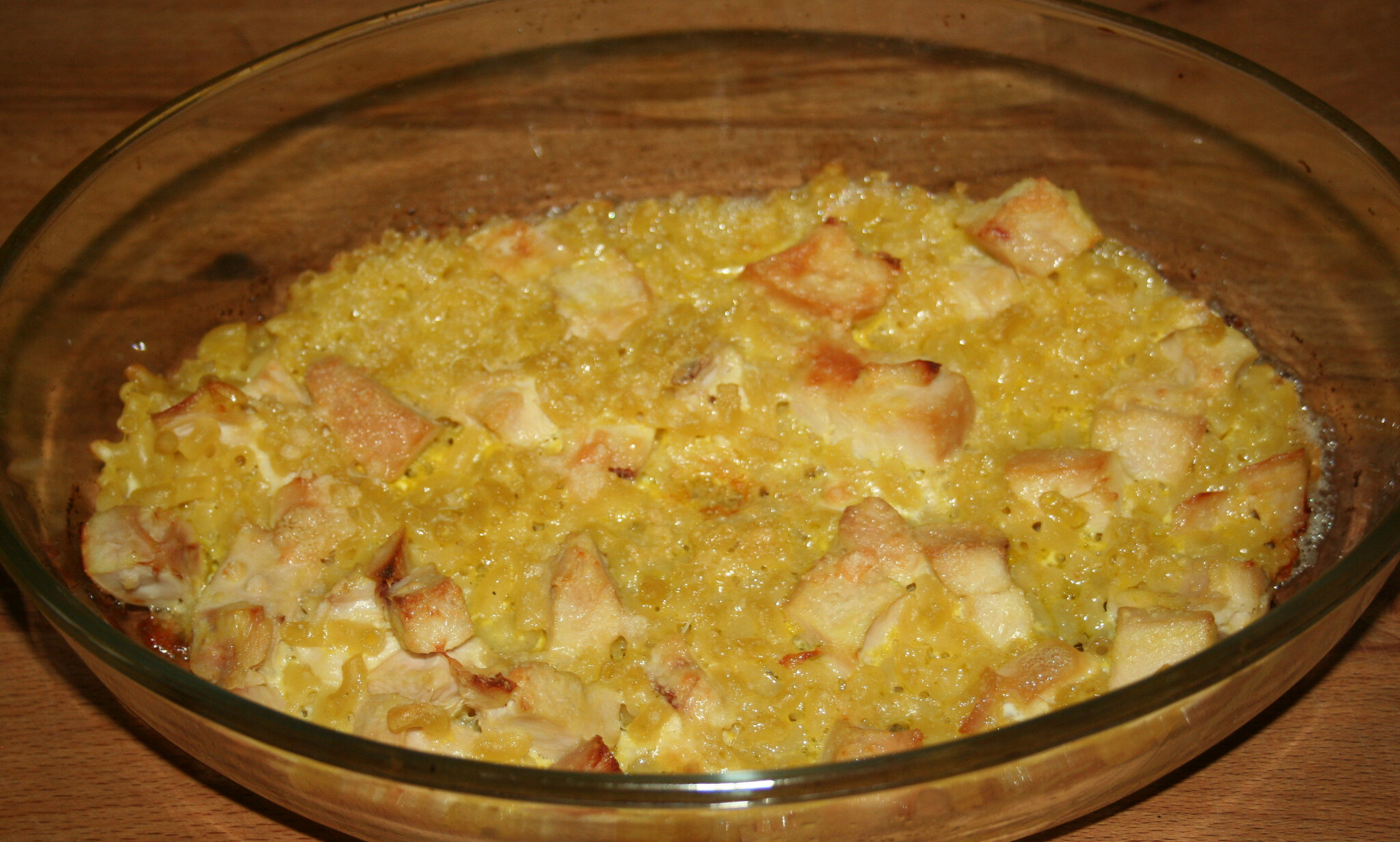 Gratin De Coquillettes Au Blanc De Poulet Fumé, œuf Et Parmesan - Amafacon