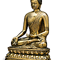 A large gilt-bronze figure of buddha, china, 17th-18th century