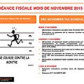 Échéance fiscale mois de novembre / november tax schedule