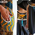 Robe trapèze de style Noire / Wax africain