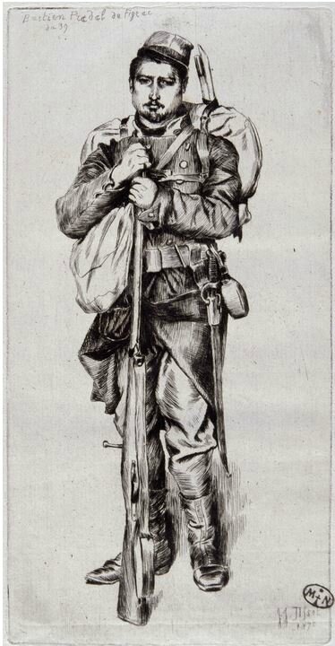 Tissot (James) Portrait de Bastien Pradel de Figeac (1870), souvenir du siège de Paris