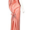 A balenciaga couture pink slubbed satin evening gown, spring-summer 1961