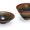 Two jian 'hare's fur' bowls, song dynasty (960-1279)