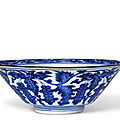  a blue and white bowl, 17th century