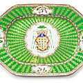 Rare plat en porcelaine de la famille rose aux armes de d. antónio de são josé de castro, dynastie qing, ca. 1810