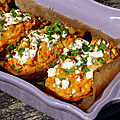Patates douces farcies aux pois chiches et à la feta