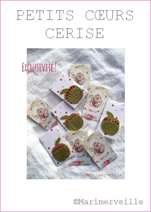 Epingles marimerveille coeurs à pois cerise
