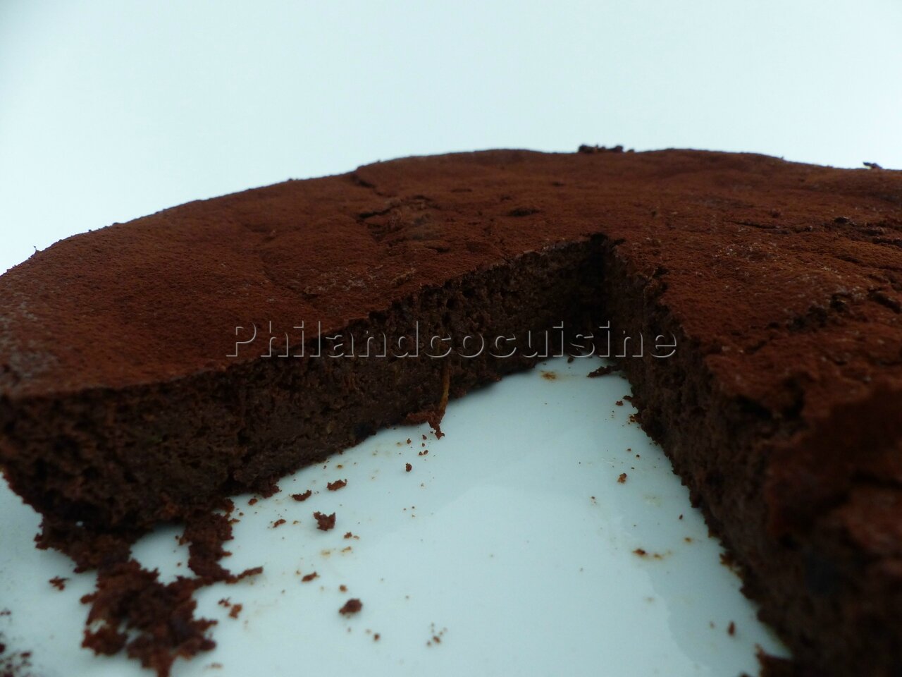 Gâteau au chocolat, sans sucre, sans beurre et sans gluten -  Philandcocuisine