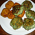Boulettes d'epinards ricotta, ail, cacahuetes et panko