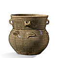 A yue celadon 'frog' jar, eastern jin dynasty (ad 317-420)