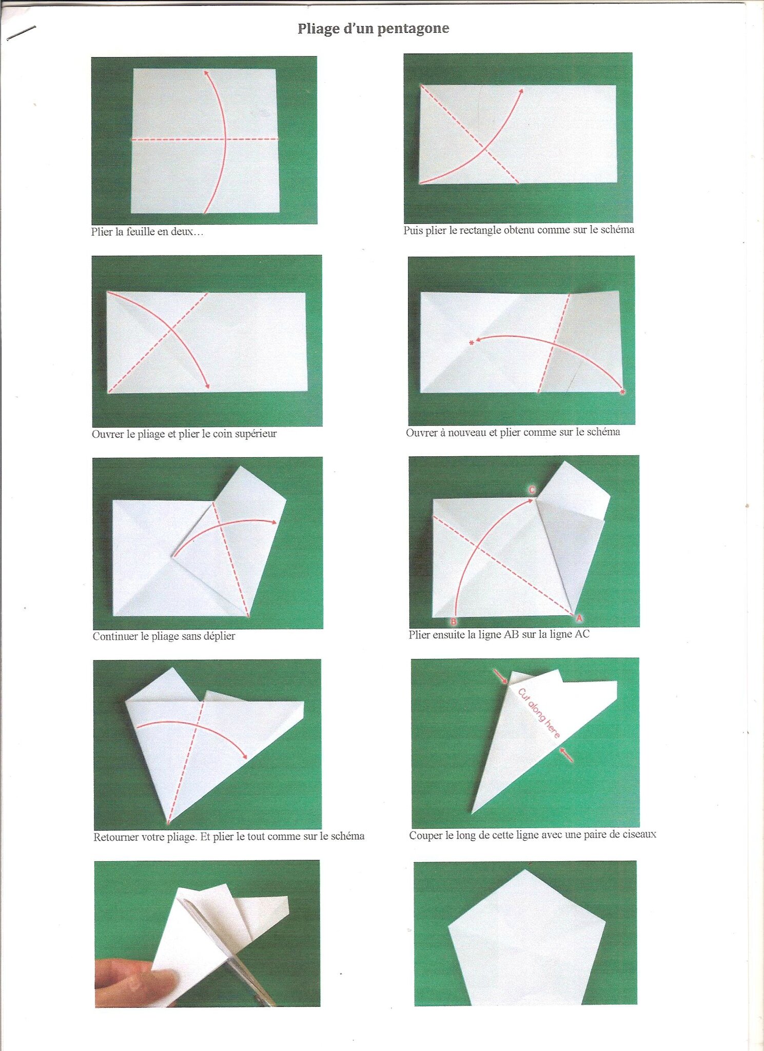 Origami étoile De Papier Vert Isolé Sur Fond Gris