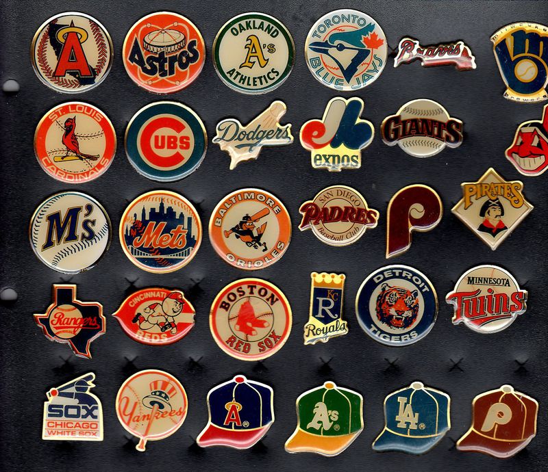 MLB baseball pins series from the 80's , complete collection - baseball ...