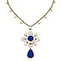 Fine sapphire and diamond pendant necklace, tiffany & co.