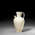 A glazed white porcelain ewer, Five Dynasties period, 10th century