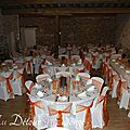 Mariage blanc orange et or, thème Franco-Berber