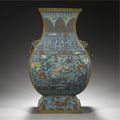 A cloisonné enamel vase, fanghu. ming dynasty, 17th century