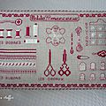Détail broderie extérieure boite à couture