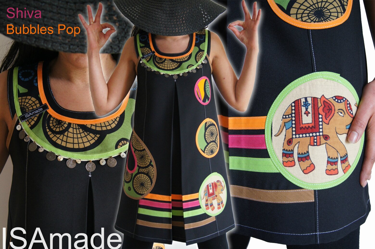 Robe Trapèze graphique Multicolore Ethnique