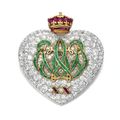 The duchess of windsor's emerald, ruby and diamond 20th anniversary brooch, mounted by cartier, paris, 1957