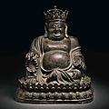 A bronze figure of budai, ming dynasty (1368-1644)