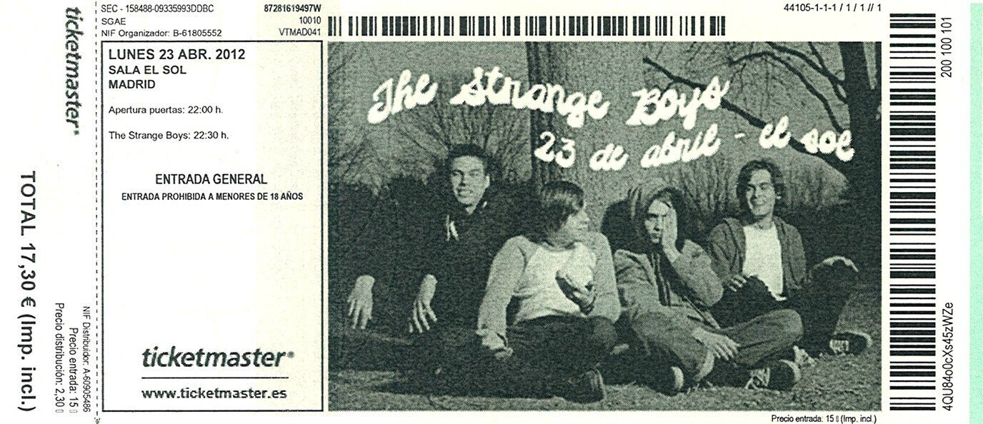 2012 04 The Strange Boys Sala El Sol Billet