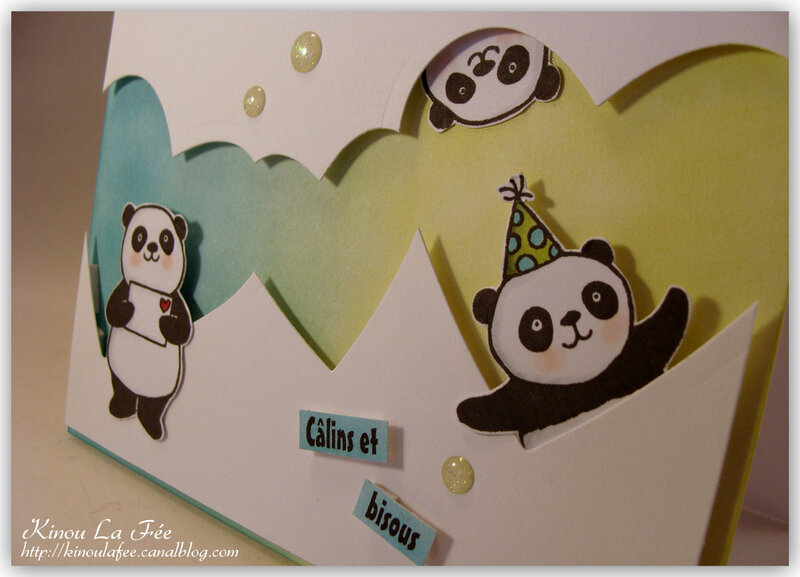 Carte Pandas Festifs Coeurs 2