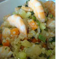Salade de quinoa et legumes aux crevettes