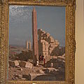 obélisque de toutmosis à karnak, peinture du 19ème siècle