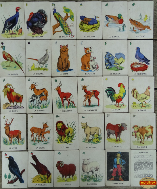 Cartes Mistigri animaux rétro