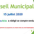 Compte rendu du conseil municipal du 15 juillet 2020