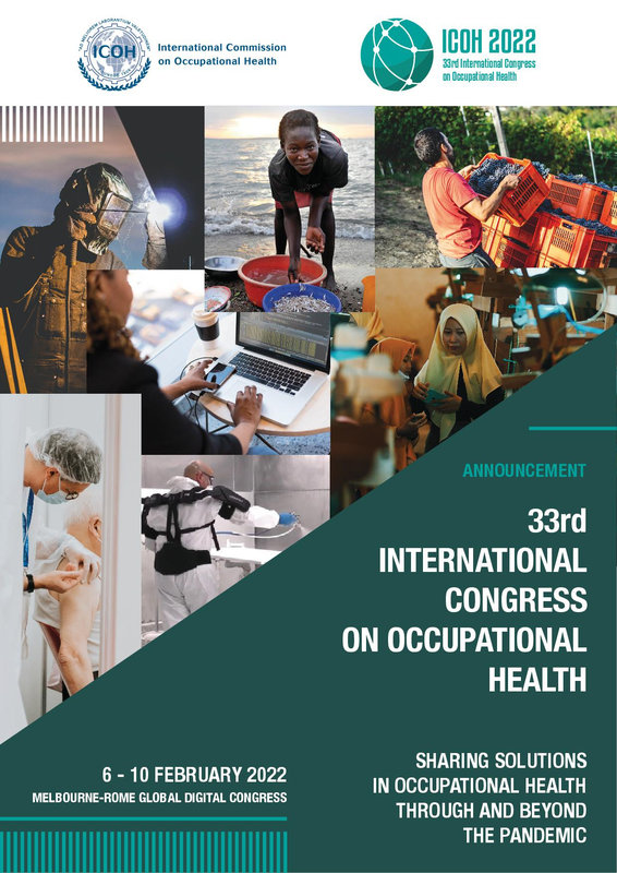 33ème Congrès International de la Santé au Travail (ICOH 2022) - MELBOURNE / ROME Global Digital Congress 6-10 Février 2022