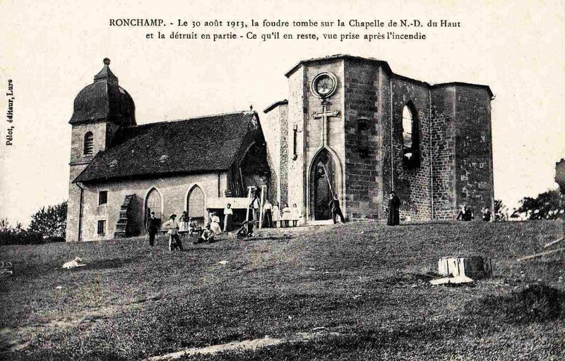 CPA Ronchamp Notre-Dame du Haut 1913 Après le 31 août