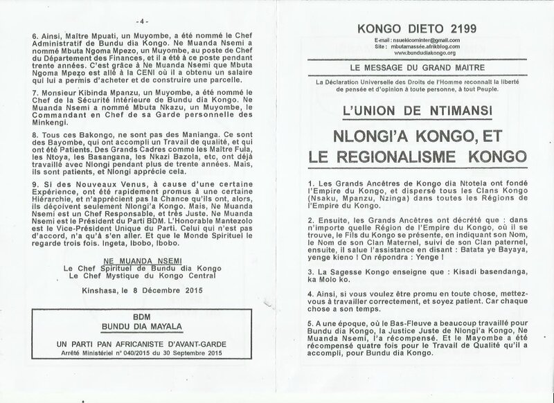 NLONGI'A KONGO ET LE REGIONALISME KONGO a