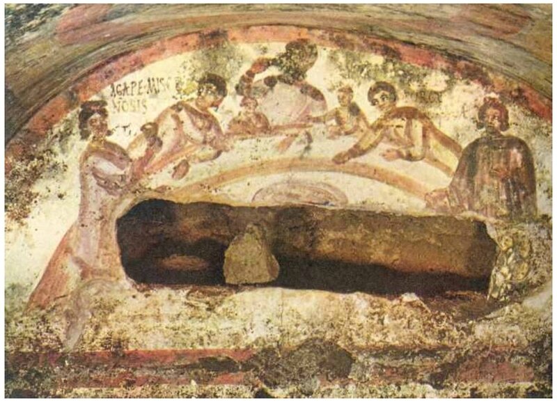 banquet dans les catacombes de sts Marcellin et Pierre, Rome