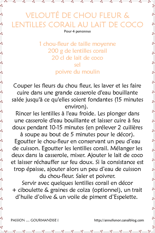 Velouté de chou-fleur & lentilles corail au lait de coco_fiche
