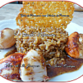 Risotto d'épeautre, noix de st jacques, sauce exotique 